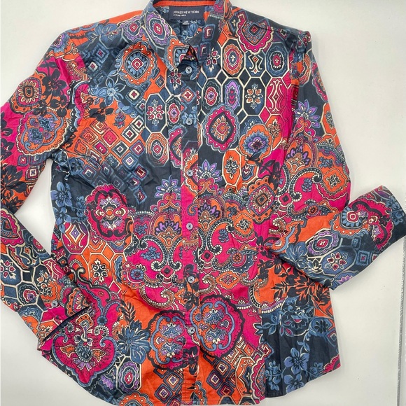 Jones New York Tops - Jones New York Signature | Ladies Button Down Colored Shirt Multicolor Size L/G